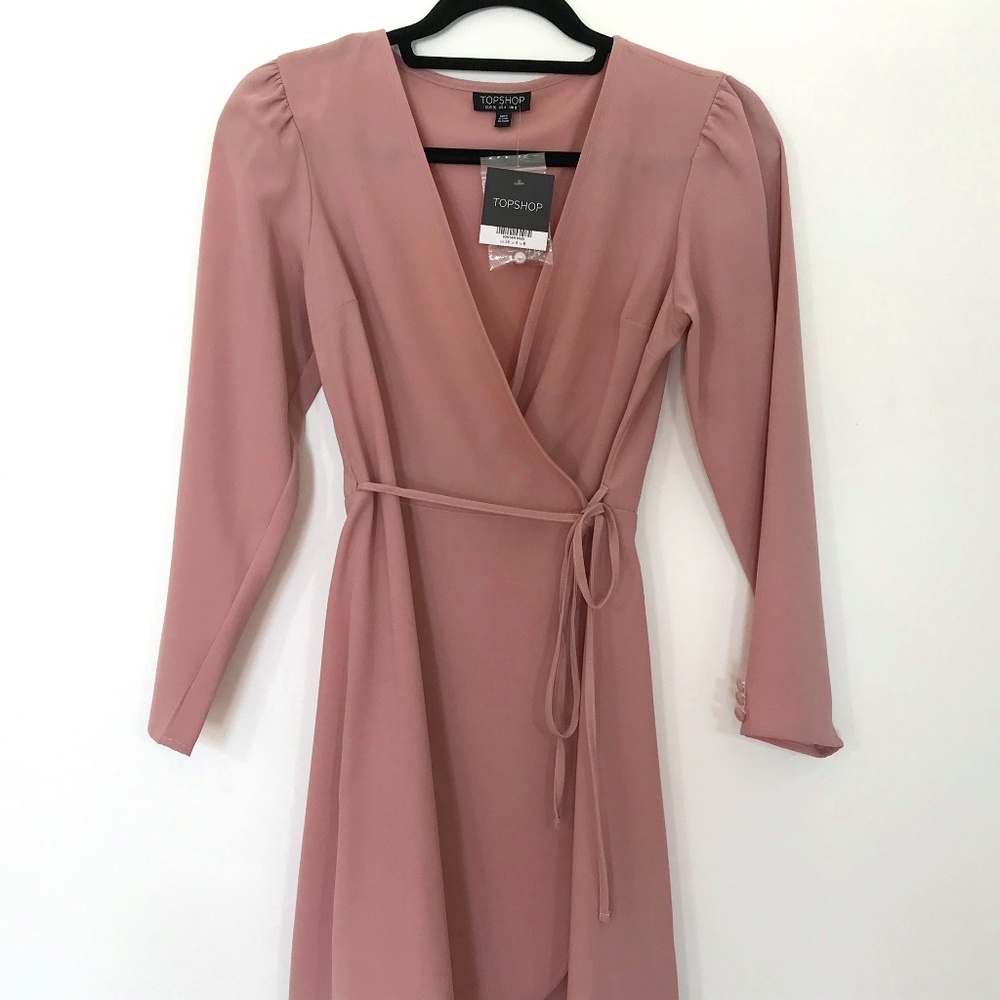 NWT Topshop Pink Wraparound Women’s Dress